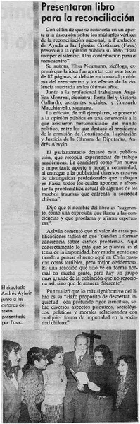 Presentaron libro para la reconciliación  [artículo].