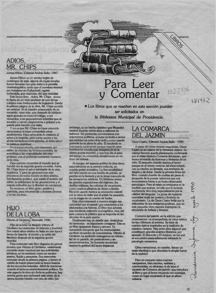 Para leer y comentar  [artículo].