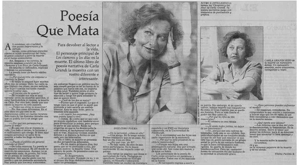 Poesía que mata [entrevista] [artículo] : Eliana Pattillo B.