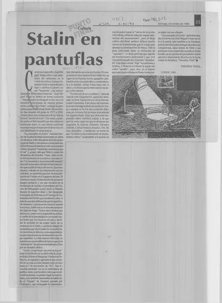 Stalin en pantuflas  [artículo] Virginia Vidal.