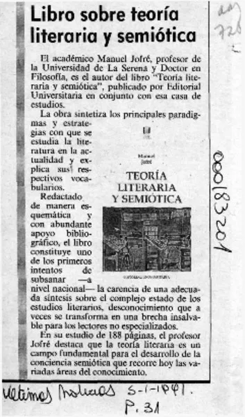 Libro sobre teoría literaria y semiótica  [artículo].