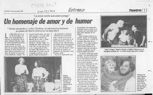 Un Homenaje de amor y de humor  [artículo].