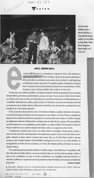 Moya, siempre Moya  [artículo] Eduardo Guerrero.