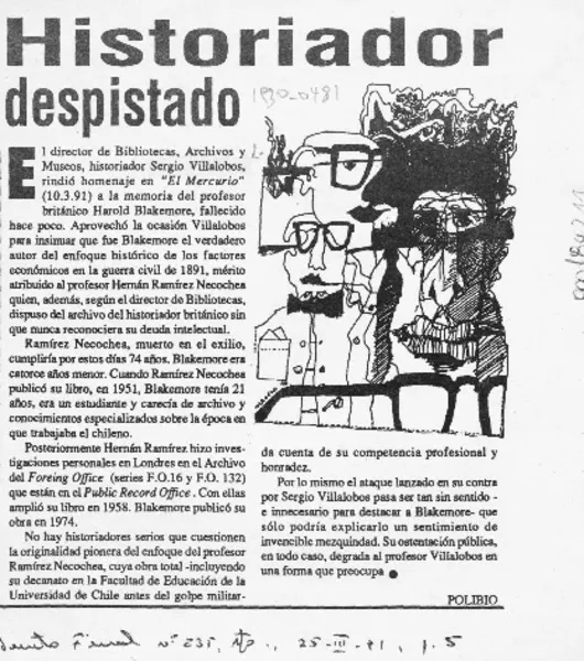 Historiador despistado  [artículo] Polibio.