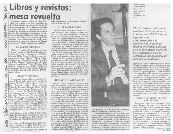 Libros y revistas, mesa revuelta  [artículo] Filebo.