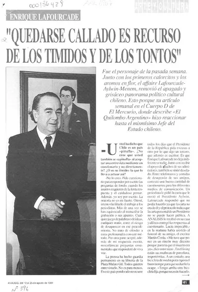 "Quedarse callado es recurso de los tímidos y de los tontos"  [artículo] Margarita Cea.