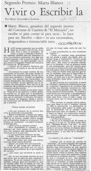Vivir o escribir la vida  [artículo] Maité Armendáriz Azcárate.