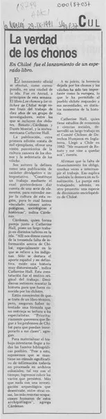 La Verdad de los chonos  [artículo].