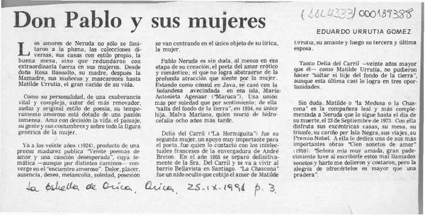 Don Pablo y sus mujeres  [artículo] Eduardo Urrutia Gómez.