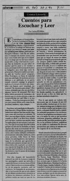 Cuentos para leer y escuchar  [artículo] Carlos Iturra.