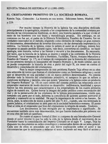 El Cristianismo primitivo de la sociedad romana  [artículo] Catalina Balmaceda E.