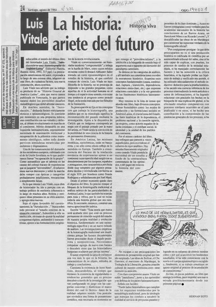La historia, ariete del futuro  [artículo] Hernán Soto.