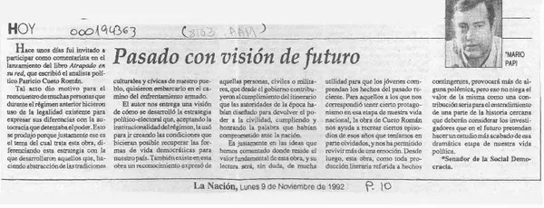 Pasado con visión de futuro  [artículo] Mario Papi.