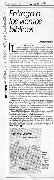 Entrega a los vientos bíblicos  [artículo] Ariel Fernández.