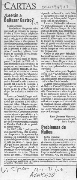 Leerań a Baltazar Castro?  [artículo].