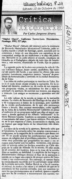 Shabat Shuvá  [artículo] Carlos Jorquera Alvarez.
