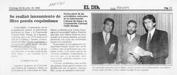 Se realizó lanzamiento de libro poesía coquimbana  [artículo].