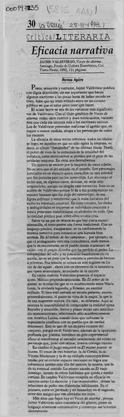 Eficacia narrativa  [artículo] Mariano Aguirre.