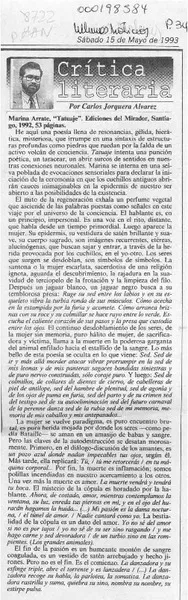 Marina Arrate, "Tatuaje"  [artículo] Carlos Jorquera Alvarez.