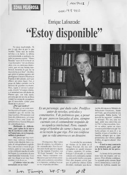 "Estoy disponible"  [artículo] Melanie Jösch.