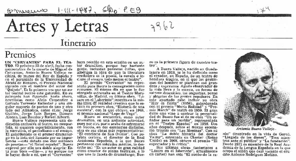Un "Cervantes" para el teatro  [artículo].