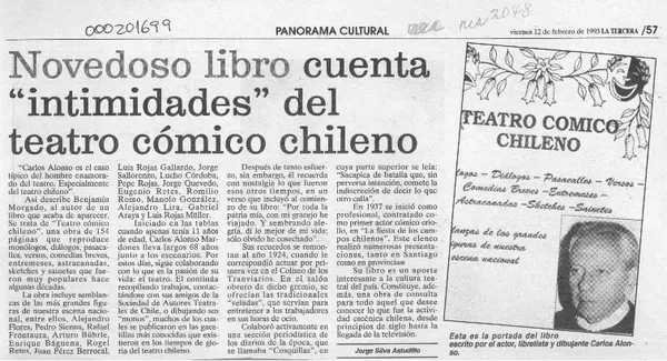 Novedoso libro cuenta "intimidades" del teatro cómico chileno  [artículo] Jorge Silva Astudillo.