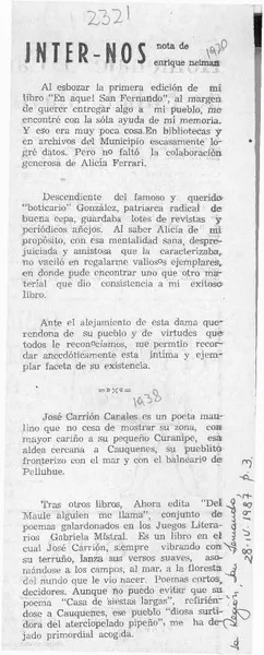 Inter - Nos  [artículo] Enrique Neiman.