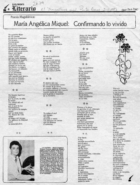 María Angélica Miquel, confirmado lo vivido  [artículo].