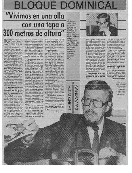 "Vivimos en una olla con una tapa a 300 metros de altura"  [artículo] Luis Domingo Candia.