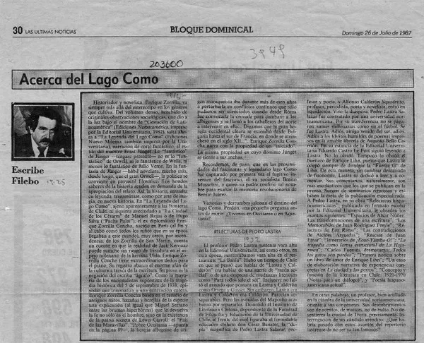 Acerca del lago Como  [artículo] Filebo.