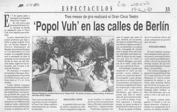 "Popol Vuh" en las calles de Berlín  [artículo].