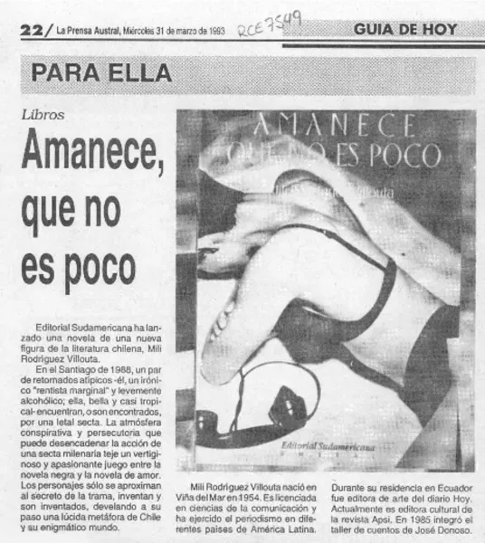 Amanece, que no es poco  [artículo].