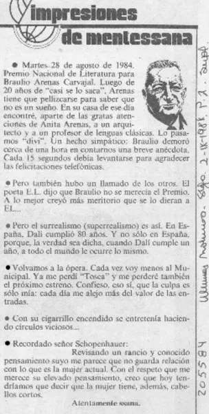 Impresiones de Mentessana  [artículo].