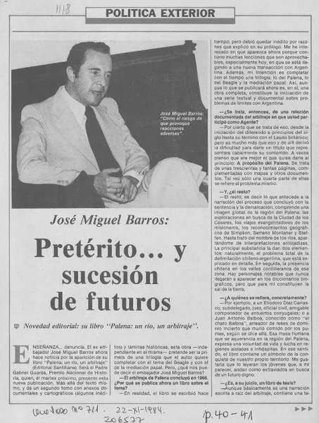 Pretérito -- y sucesión de futuros [entrevista] [artículo] Lillian Calm.