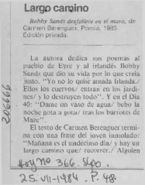 Largo camino  [artículo].