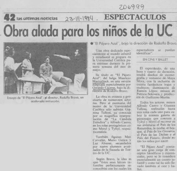 Obra alada para los niños de la UC  [artículo].
