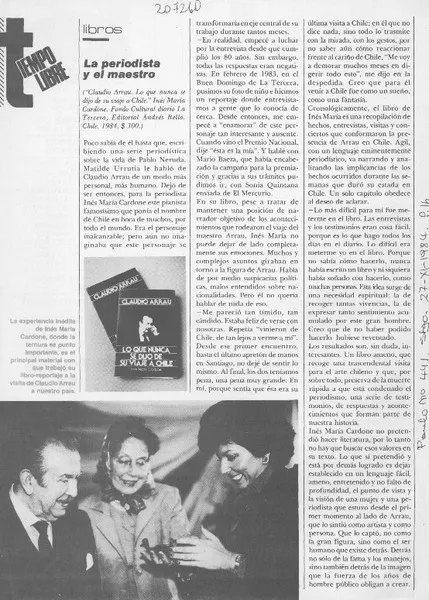 La Periodista y el maestro  [artículo].