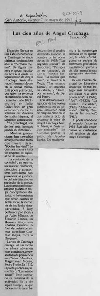 Los cien años de Angel Cruchaga  [artículo] Lot.