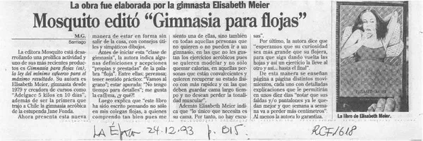 Mosquito editó "Gimnasia para flojas"  [artículo] M. G.