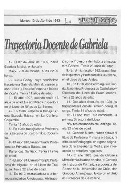 Trayectoria docente de Gabriela  [artículo].