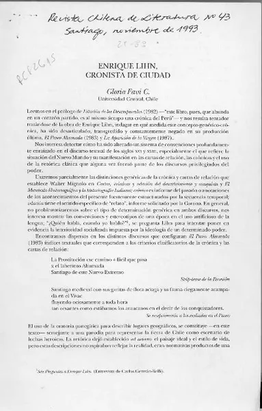 Enrique Lihn, cronista de ciudad  [artículo] Gloria Favi C.