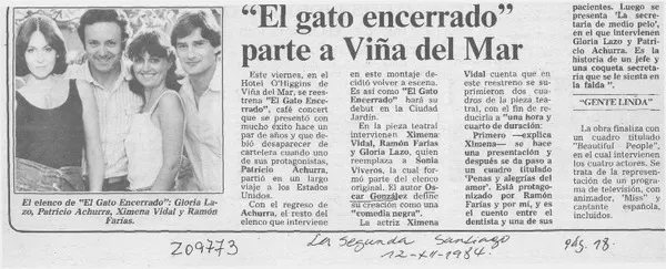 "El Gato encerrado" parte a Viña del Mar  [artículo].