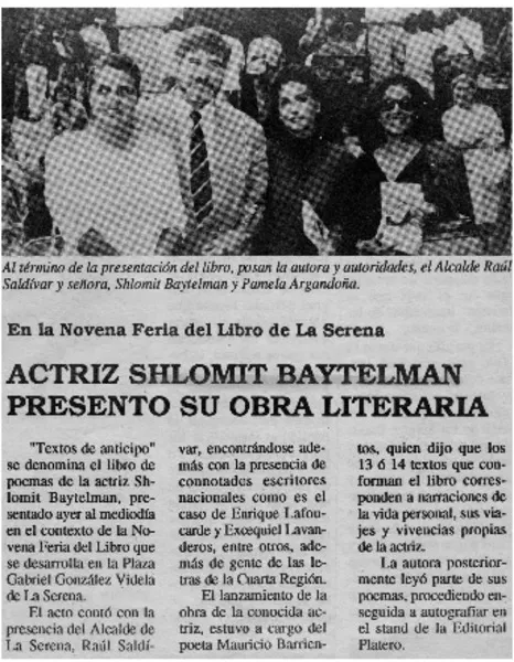 Actriz Shlomit Baytelman presentó su obra literaria  [artículo].