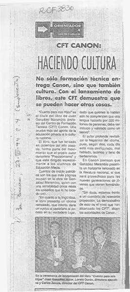 Haciendo cultura  [artículo].