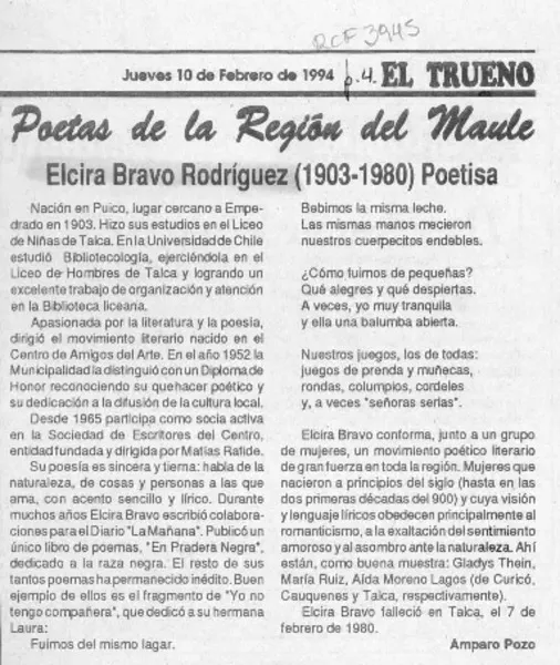 Poetas de la región del Maule  [artículo] Amparo Pozo.