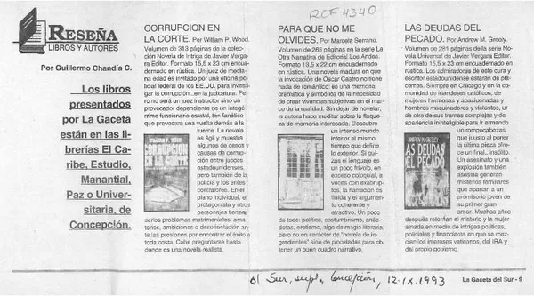 Reseña  [artículo] Guillermo Chandía C.