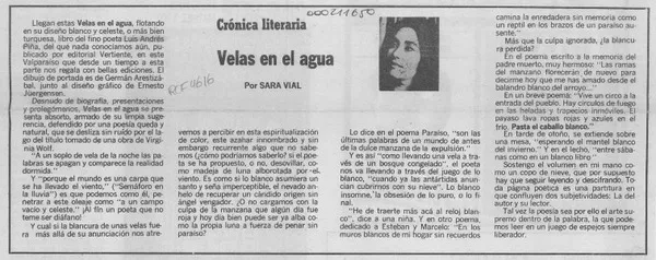 Velas en el agua  [artículo] Sara Vial.