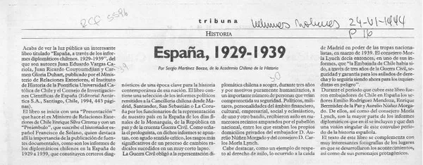 España, 1929-1939  [artículo] Sergio Martínez Baeza.
