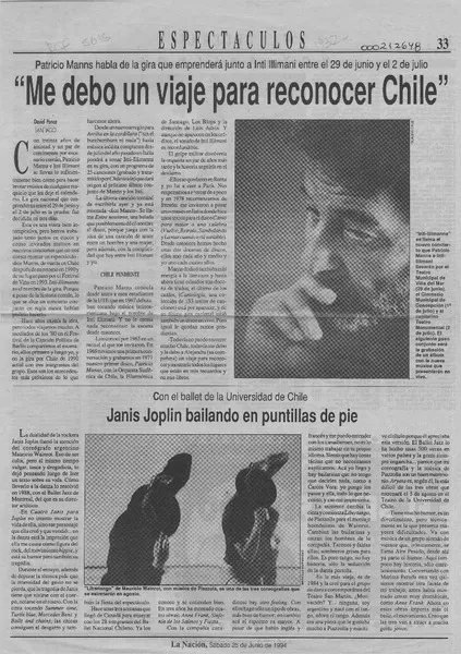 "Me debo un viaje para reconocer Chile"  [artículo] David Ponce.
