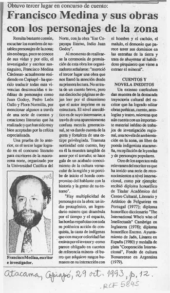 Francisco Medina y sus obras con los personajes de la zona  [artículo].